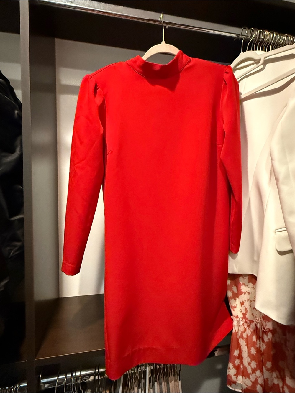 Halogen Red Long-Sleeve Shift Dress
